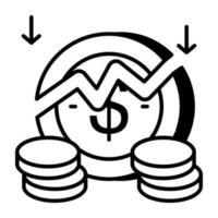 modern Design Symbol von Dollar Münzen vektor