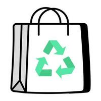 editierbar Design Symbol von Einkaufen Tasche Recycling vektor