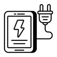 ett ikon design av mobil laddning vektor