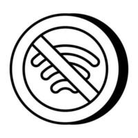 ein einzigartig Design Symbol von Nein W-lan vektor