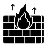 ein editierbares Design-Icon der Firewall vektor