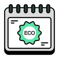 ett ikon design av eco kalender vektor