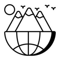 ein editierbar Design Symbol von global Berge vektor