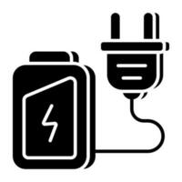 en fast design ikon av batteri laddning vektor