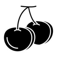 ett ikon design av körsbär, näringsrik frukt vektor