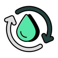 ein editierbar Design Symbol von Wasser Recycling vektor