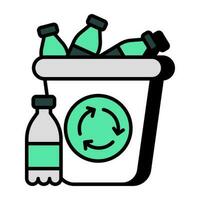 konzeptionelle eben Design Symbol von Plastik Flaschen Recycling vektor
