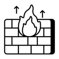 ein editierbares Design-Icon der Firewall vektor