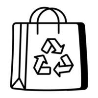 editierbar Design Symbol von Einkaufen Tasche Recycling vektor