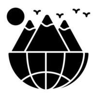 ein editierbar Design Symbol von global Berge vektor