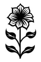 vektor ikon av svart och vit blomma