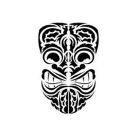 stam- mask. traditionell totem symbol. svart prydnad. vektor illustration isolerat på vit bakgrund.