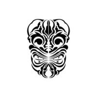 mönster mask. svart tatuering i de stil av de gammal stammar. svart prydnad. vektor illustration isolerat på vit bakgrund.