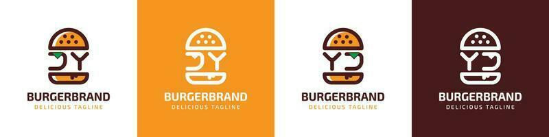brev jy och yj burger logotyp, lämplig för några företag relaterad till burger med jy eller yj initialer. vektor