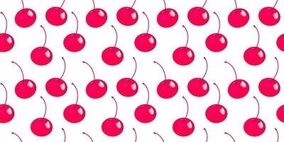 sömlös röd körsbär mönster design, platt körsbär mönster vektor