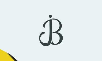 alfabetet bokstäver initialer monogram logotyp jb, bj, j och b vektor