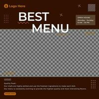 bäst meny design social media mall för restaurang vektor