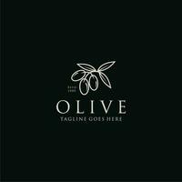 Olive Obst Linie Kunst Illustration Logo Design vektor