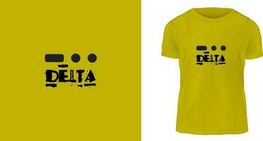 t-shirt design begrepp, de fonetisk alfabet delta vektor