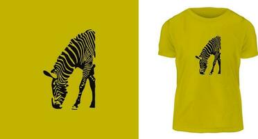 t skjorta design begrepp, svart zebra illustration vektor