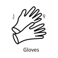 Handschuhe Vektor Gliederung Symbol Design Illustration. Haushalt Symbol auf Weiß Hintergrund eps 10 Datei