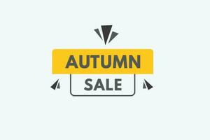 Herbst Verkauf Text Taste. Herbst Verkauf Zeichen Symbol Etikette Aufkleber Netz Tasten vektor