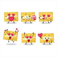 betalning kolla upp papper tecknad serie karaktär med kärlek söt uttryckssymbol vektor