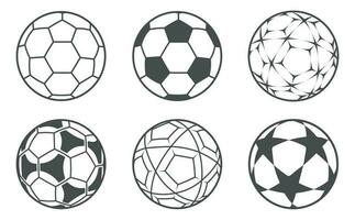 fotboll boll eller fotboll platt vektor ikon enkel svart stil, illustration.
