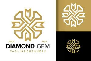 Brief m Diamant Zier Logo Vektor Symbol Illustration