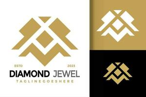 Brief ein Diamant Juwel Logo Vektor Symbol Illustration