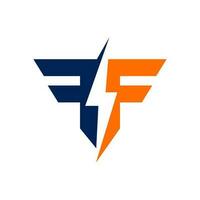 ff Gym logotyp vektor design illustration