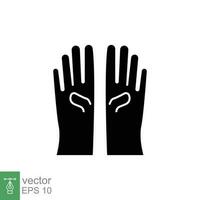 Latex Hand Handschuhe Symbol. einfach solide Stil. medizinisch, Reinigung, Gummi, der Chirurg, Sicherheit Konzept. schwarz Silhouette, Glyphe Symbol. Vektor Symbol Illustration isoliert auf Weiß Hintergrund. eps 10.