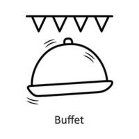 buffé vektor översikt ikon design illustration. ny år symbol på vit bakgrund eps 10 fil
