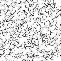 nahtlos Muster mit schwarz Hand gezeichnet Gekritzel wellig Linien auf Weiß Hintergrund. abstrakt Grunge Textur. Vektor Illustration