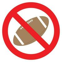 Verbot zu abspielen mit das Ball Rugby. Rugby Tor Verbot und Ball Sport Verbot. Vektor eben Design Illustration