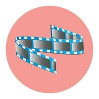 Band Film Symbol. Spule Film Film und Video Filmstreifen zum Kinematographie Industrie. Vektor eben Design Illustration