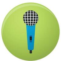 Mikrofon Symbol farbig isoliert. Mikrofon isoliert und Jahrgang Mikrofon zum Handy, Mobiltelefon App. Vektor Illustration