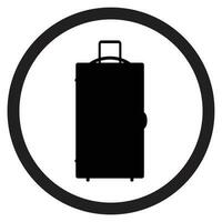 Gepäck Symbol schwarz Weiß. Koffer Reise und Gepäck Tasche, Gepäck oder Gepäck isoliert. Vektor eben Design Illustration