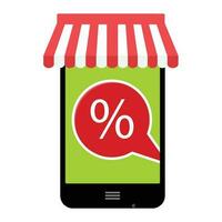 Rabatt im das online speichern. Verkauf Beförderung und Handel Rabatt zum online Einkaufen. Vektor Illustration