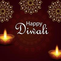 kreativ vektorillustration av glad diwali festival i Indien med diwali diya vektor