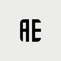 ae monogram logotyp med form stil design mall vektor