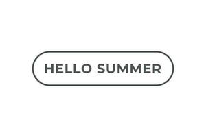 Hallo Sommer- Taste. Rede Blase, Banner Etikette Hallo Sommer- vektor