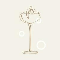 kontinuerlig ett linje teckning av sommar cocktail drycker. bar och restaurang begrepp minimalistisk, vektor illustration.