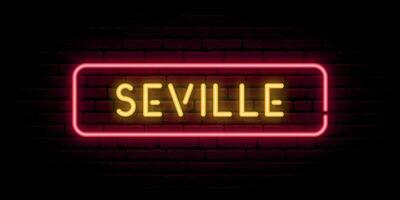 Sevilla Neon- unterzeichnen. hell Licht Schild. vektor