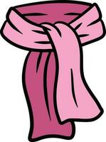 rosa scarf. Artikel av kvinnor Kläder för de nacke. tecknad serie illustration. skön ritad för hand halsduk vektor