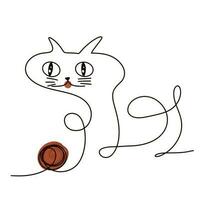 hand teckning katt. illustration katt. teckning av katt på vit backgroung för komponent av design. vektor