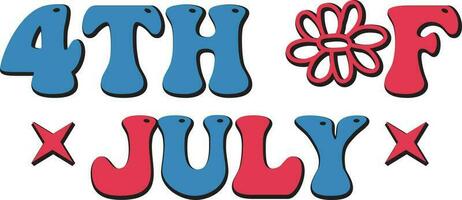 4 .. von Juli Amerika Unabhängigkeit Tag Typografie T-Shirt Design. vektor