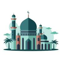 Moschee Gebäude Illustration eben Stil Design vektor