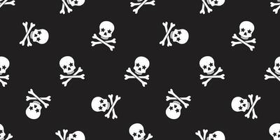 skalle bones sömlös mönster vektor halloween pirat ben stjärna förgifta spöke christ korsa scarf isolerat bricka bakgrund illustration upprepa tapet svart