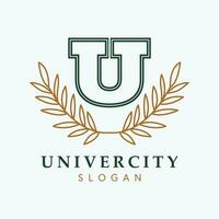 univercity vektor logotyp design. brev u emblem. campus logotyp mall